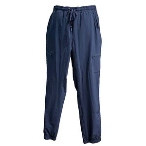 ⛄  Eddie Bauer Fleece-Lined Flexion Cargo Jogger Pants — Navy — Size 10 | EUC